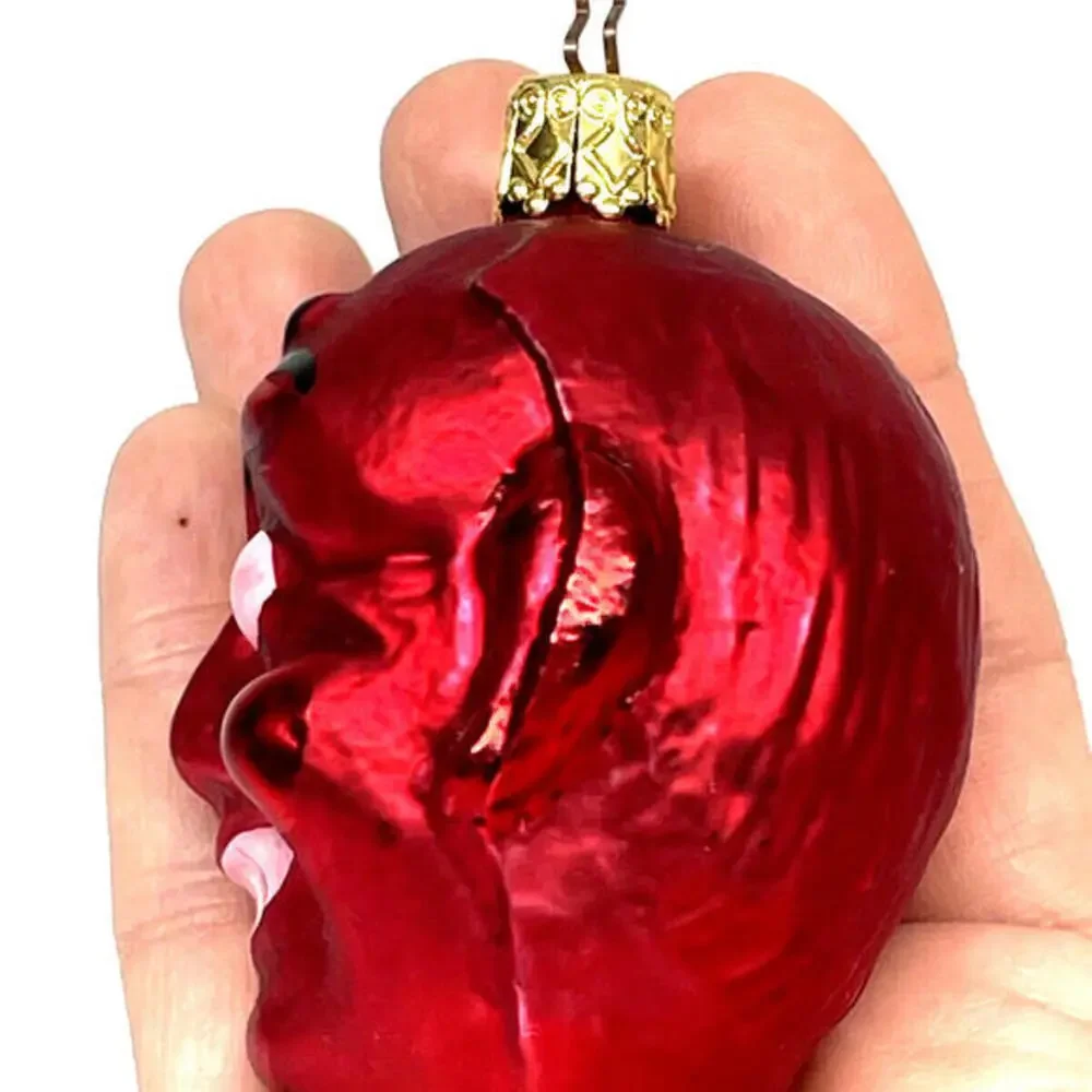 Vintage Devil Head Krampus German Glass Ornament‎ Inge Glas Germany